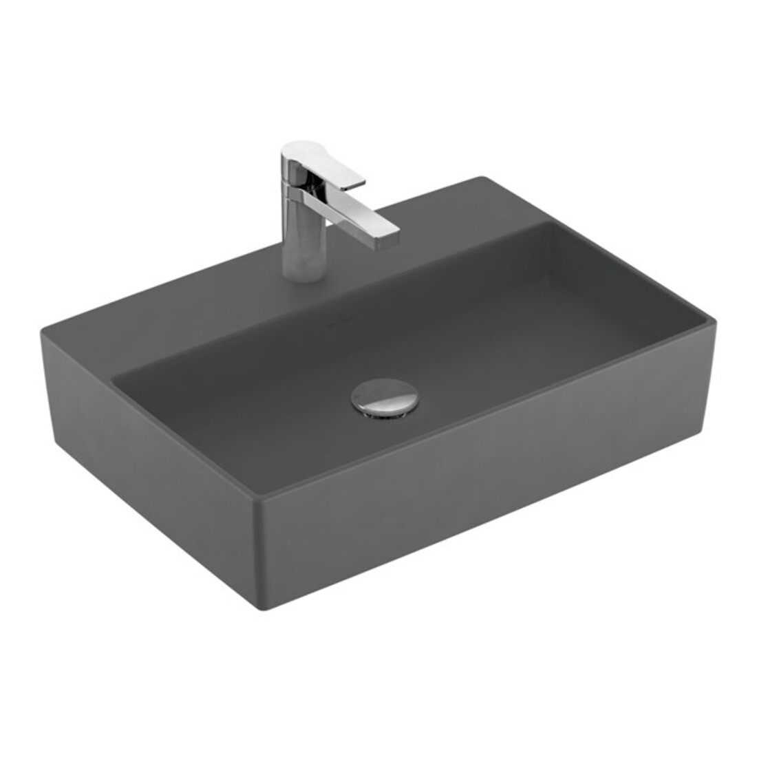 V&B Memento 2.0 Vasque à poser mitigeur, sans trop-plein, graphite C-plus, 60x42cm