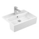 V&B Memento lavabo sur colonne 55x42,5 cm, trou de robinet, avec trop-plein, blanc-1