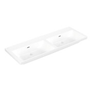 V&B Meuble double vasque Subway 3.0 130x47 cm, angle, avec trop-plein, blanc C-plus