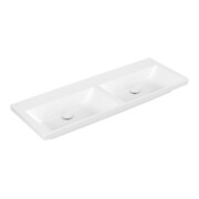 V&B Meuble double vasque Subway 3.0 130x47cm, angle, sans robinetterie, blanc C-plus
