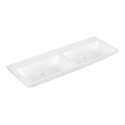 V&B Meuble double vasque Subway 3.0 130x47cm, angle, sans robinetterie, blanc mat C+-3