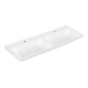 V&B Meuble double vasque Subway 3.0 130x47cm, chêne clair, 1 robinetterie HL/o UL, blanc mat C+-1