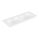 V&B Meuble double vasque VENTICELLO 130x50 cm, 2 lavabo, avec trop-plein, blanc C-plus-1