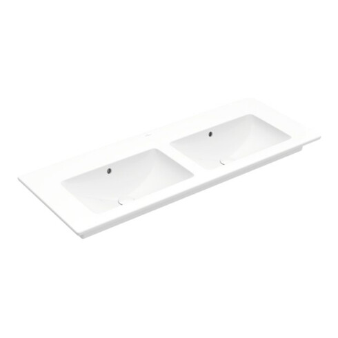 V&B Meuble double vasque VENTICELLO 130x50cm, sans robinetterie, avec trop-plein, blanc