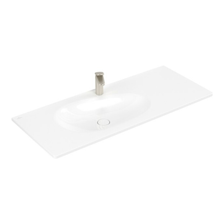 V&B Meuble-lavabo Antao 120x50 cm, angle, 1 tiroir, sans plan, blanc C-plus