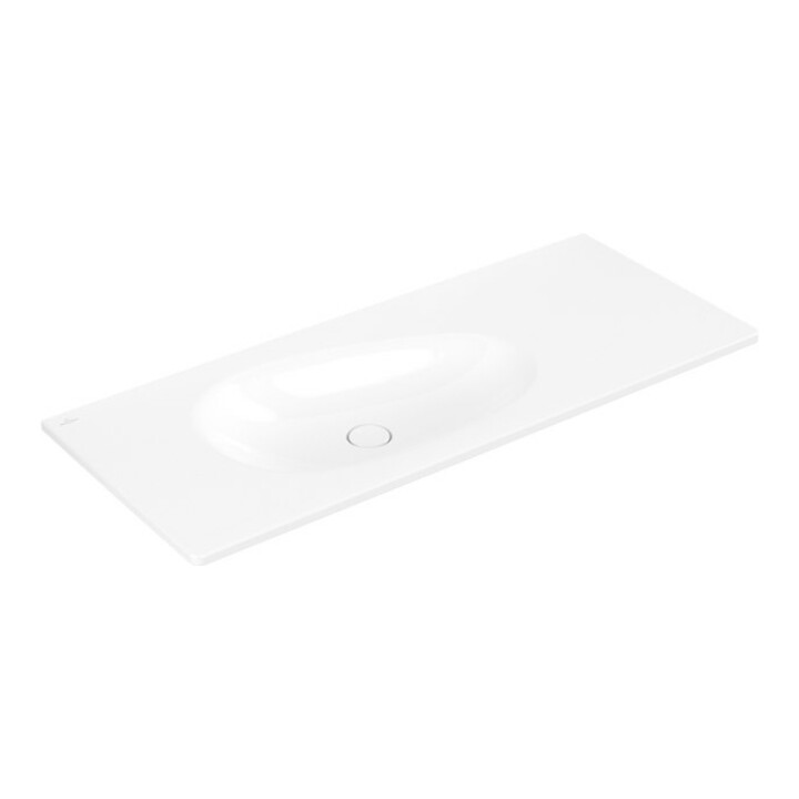 V&B Meuble-lavabo Antao 120x50 cm, angle, sans trop-plein, blanc C-plus