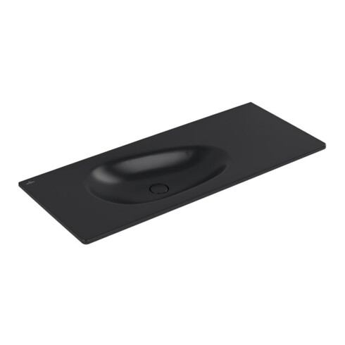 V&B Meuble-lavabo Antao 120x50 cm, angle, sans trop-plein, noir pur C-plus