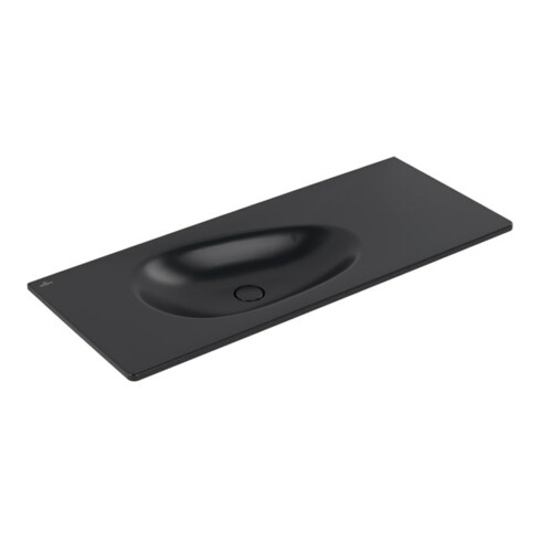 V&B Meuble-lavabo Antao 120x50 cm, angle, sans trop-plein, noir pur C-plus