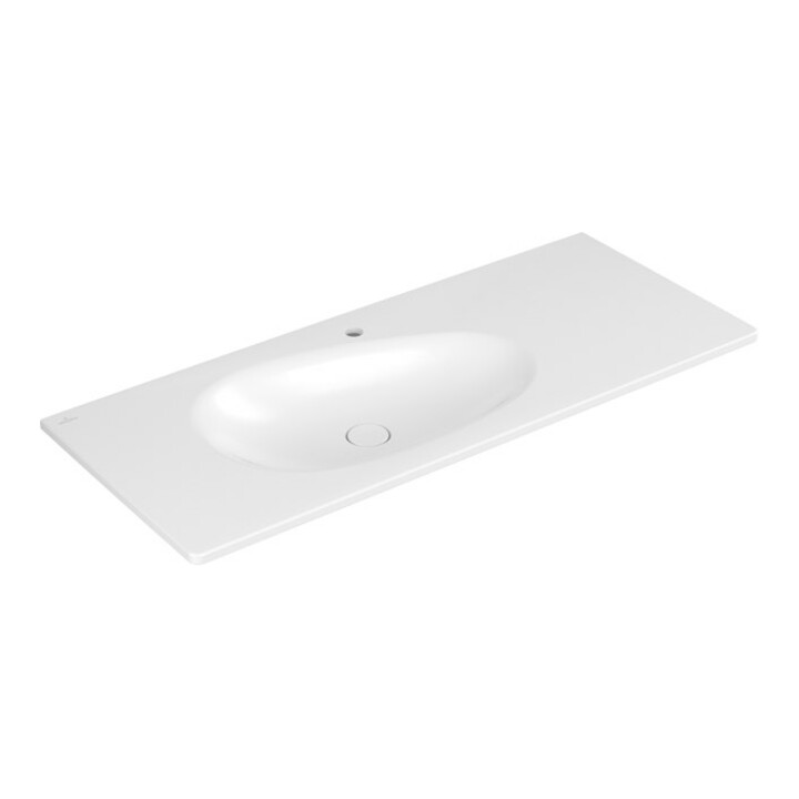 V&B Meuble-lavabo Antao 120x50cm, angle, 1 tiroir, sans plan, blanc mat C+