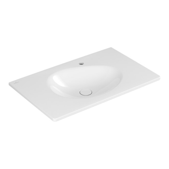 V&B Meuble-lavabo Antao 80x50 cm, angle, 1 mitigeur, vid. sup., blanc C-plus