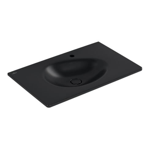 V&B Meuble-lavabo Antao 80x50 cm, angle, 1 mitigeur, vidage latéral, bleu P C+