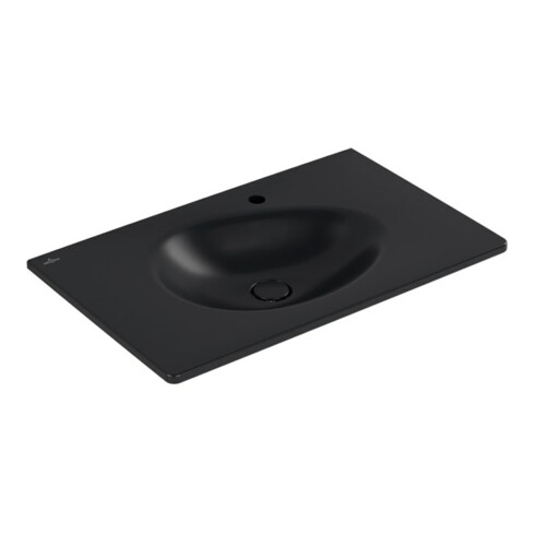 V&B Meuble-lavabo Antao 80x50 cm, angle, 1 mitigeur, vidage latéral, bleu P C+