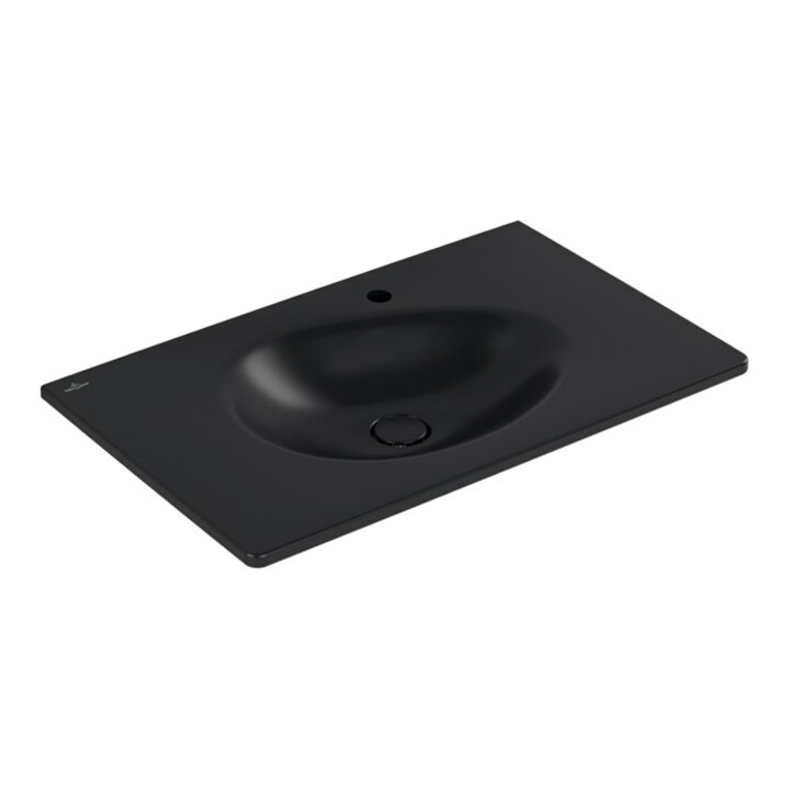 V&B Meuble-lavabo Antao 80x50 cm, angle, 1 robinetterie, sans trop-plein, P bleu C-plus