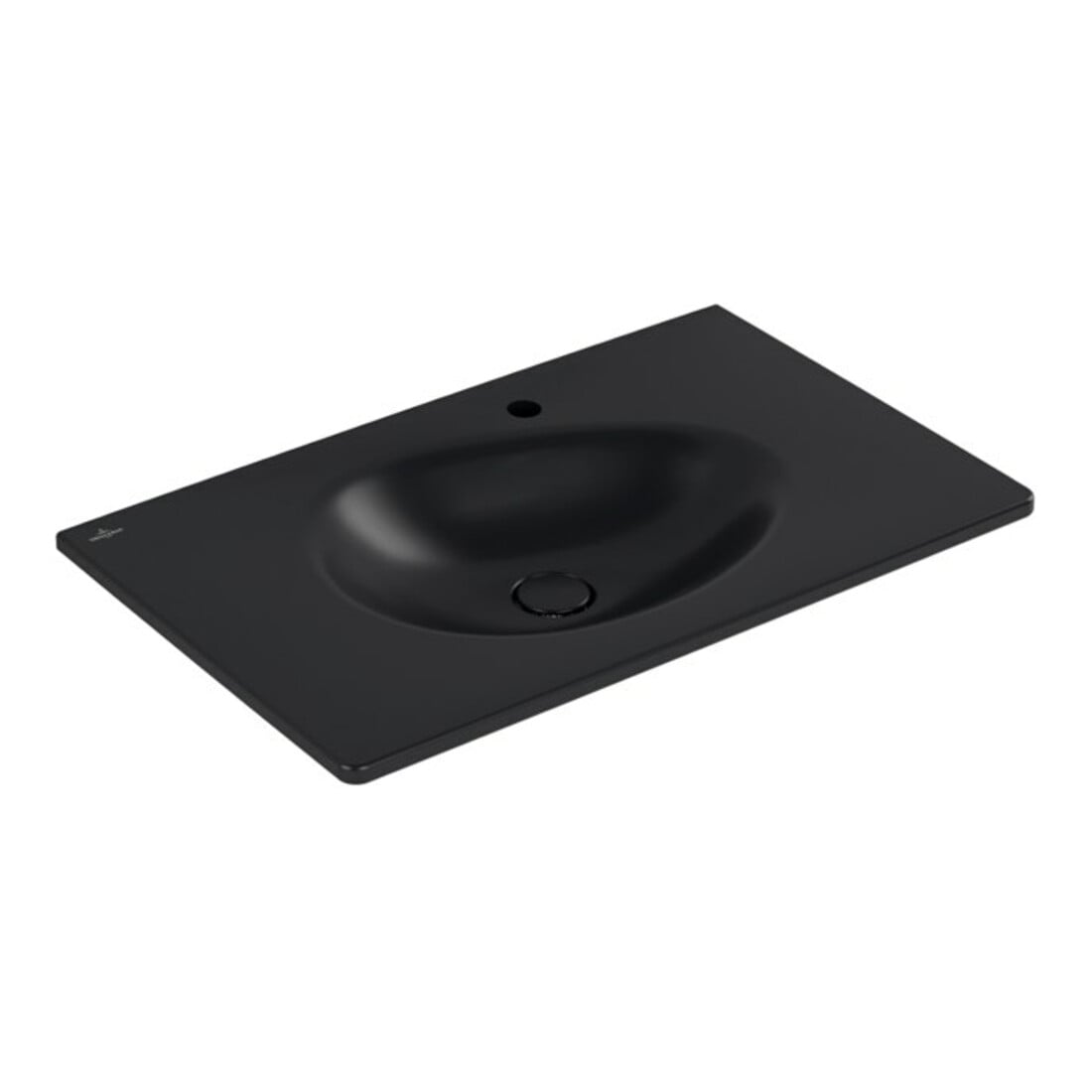 V&B Meuble-lavabo Antao 80x50 cm, angle, 1 robinetterie, sans trop-plein, P bleu C-plus