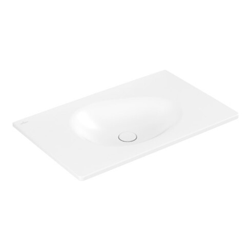 V&B Meuble-lavabo Antao 80x50 cm, angle, sans trop-plein, blanc pierre C-plus