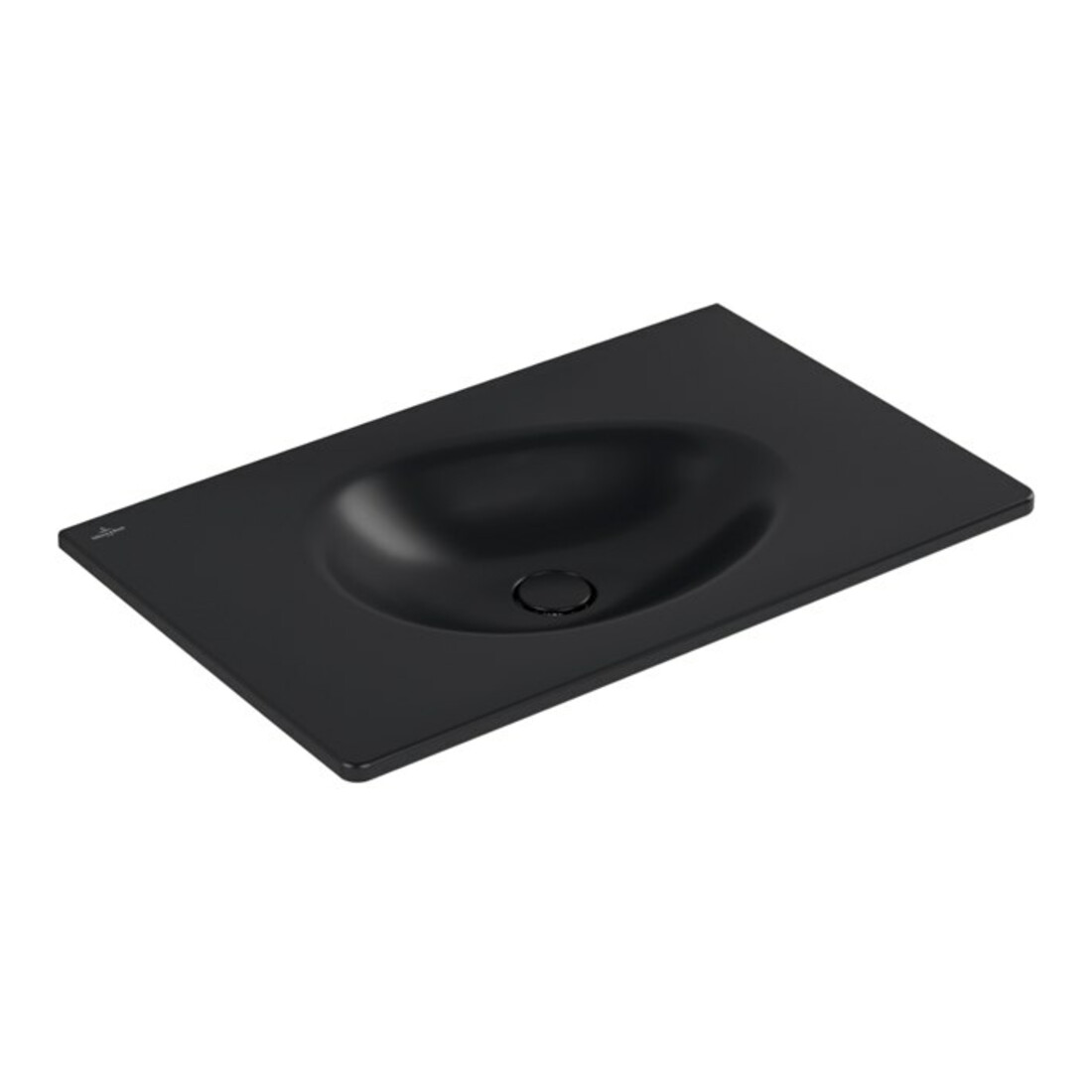 V&B Meuble-lavabo Antao 80x50 cm, angle, sans trop-plein, noir pur C-plus
