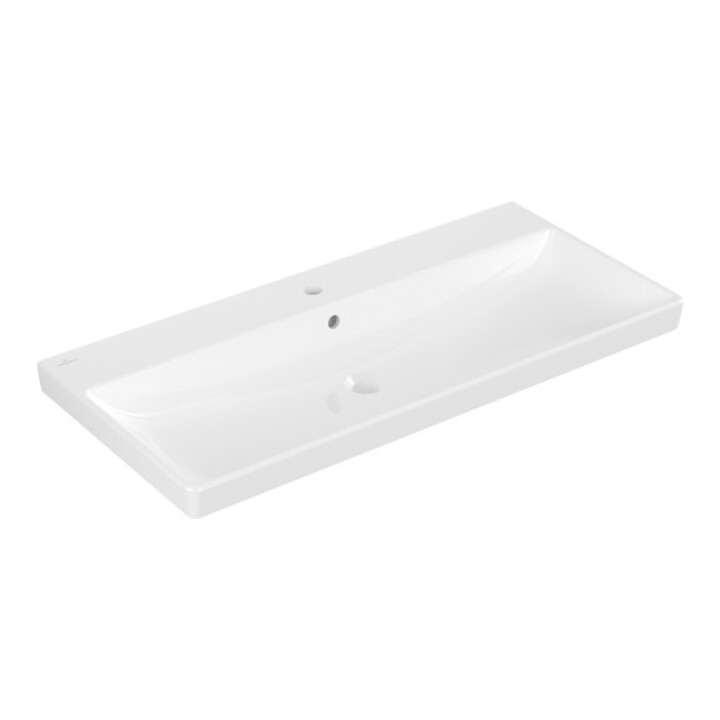 V&B Meuble lavabo Avento 100x47 cm, trou robinet, avec trop-plein, blanc