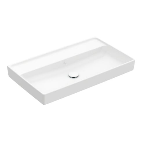 V&B Meuble-lavabo Collaro 80x47, sans trou, blanc pierre C-plus