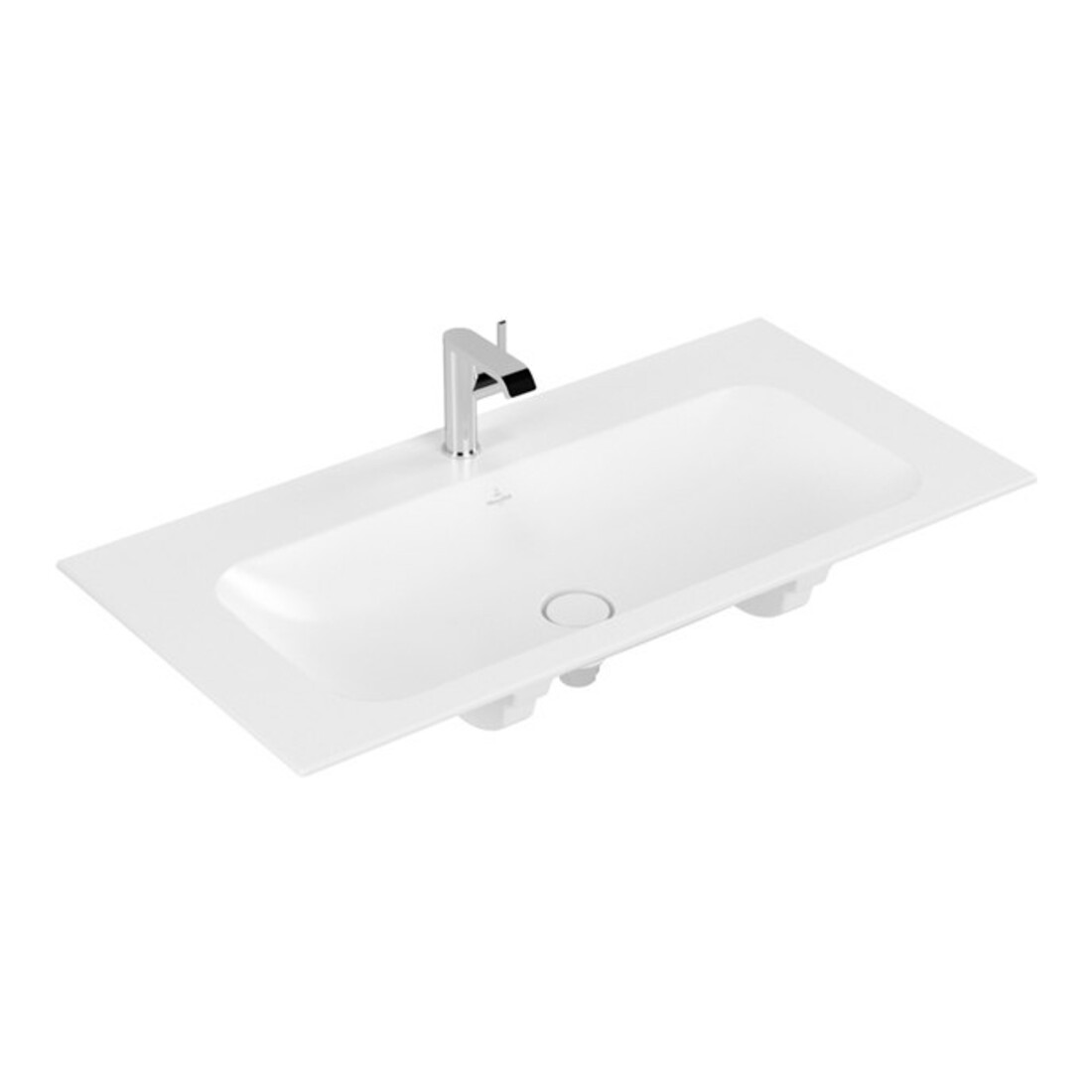 V&B Meuble lavabo Finion 100x50 cm, 1 trou robinet/1 trop-plein, blanc pierre C+