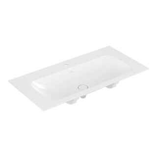 V&B Meuble-lavabo Finion 100x50 cm, 1 trou robinet/ trop-plein, blanc C+