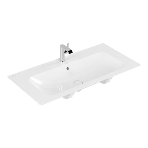 V&B Meuble-lavabo Finion 100x50 cm, 1 trou robinet/ trop-plein, blanc C+