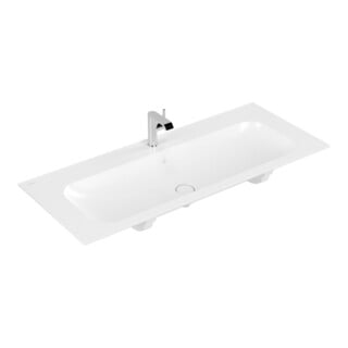 V&B Meuble lavabo Finion 120x50, 1 trou robinet/ évacuation sup., blanc mat C+