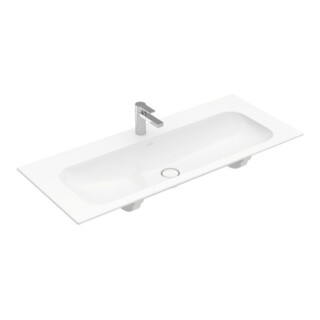 V&B Meuble lavabo Finion 120x50, 1 trou robinet/ trop-plein, blanc C+