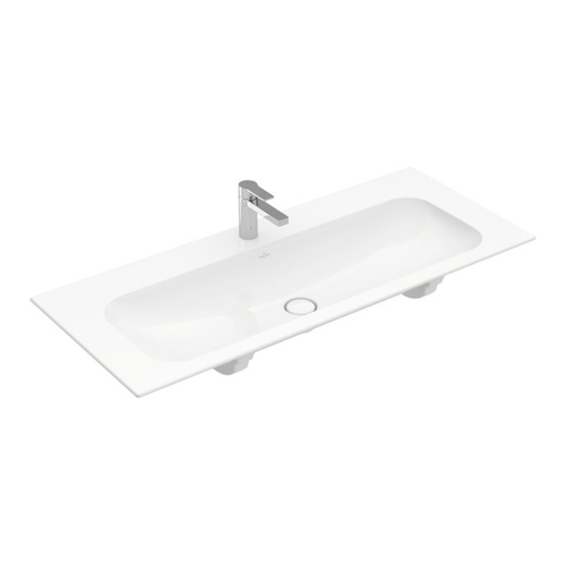 V&B Meuble lavabo Finion 120x50, 1 trou robinet/ trop-plein, blanc C+