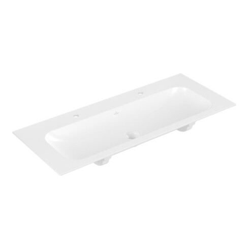 V&B Meuble lavabo Finion 120x50, 2 trous, sans trop-plein, blanc pierre C+