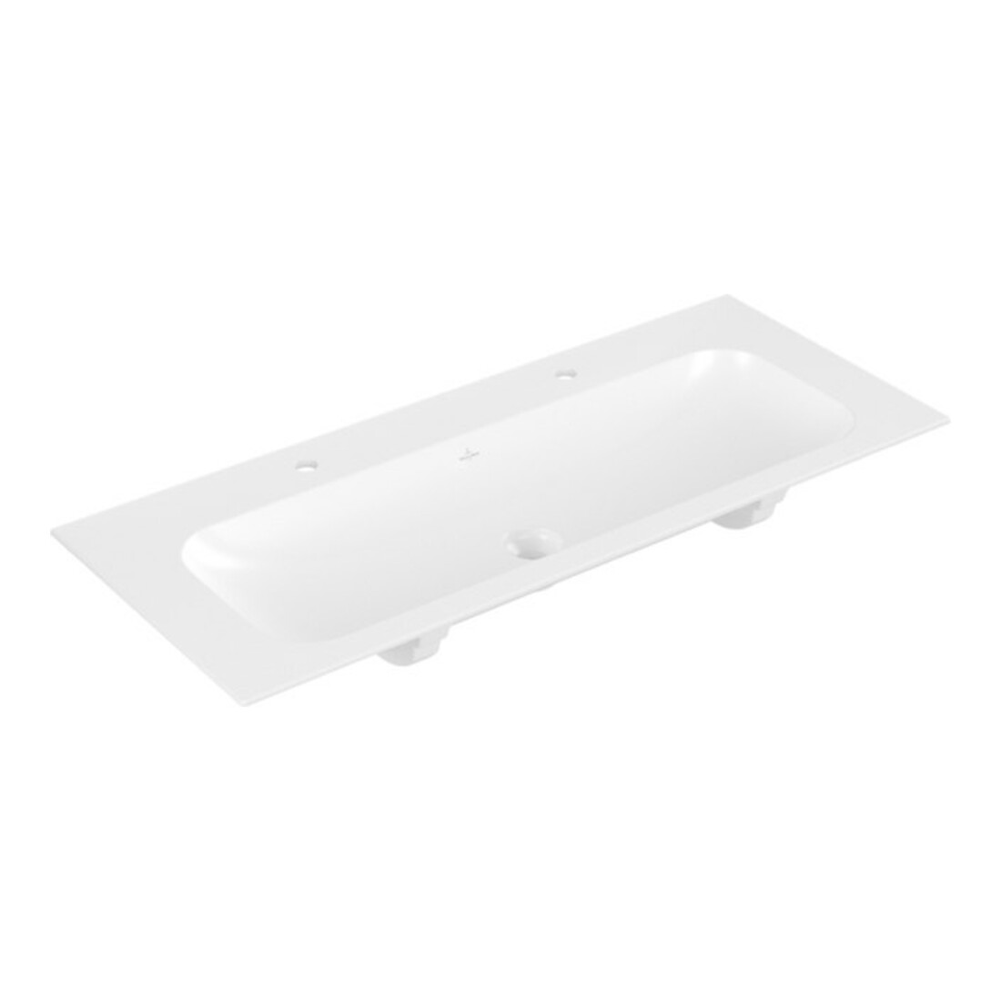 V&B Meuble lavabo Finion 120x50, 2 trous, sans trop-plein, blanc pierre C+