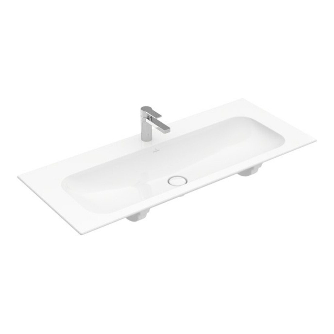 V&B Meuble lavabo Finion 120x50, avec 1 trou robinet/débordement, blanc C+