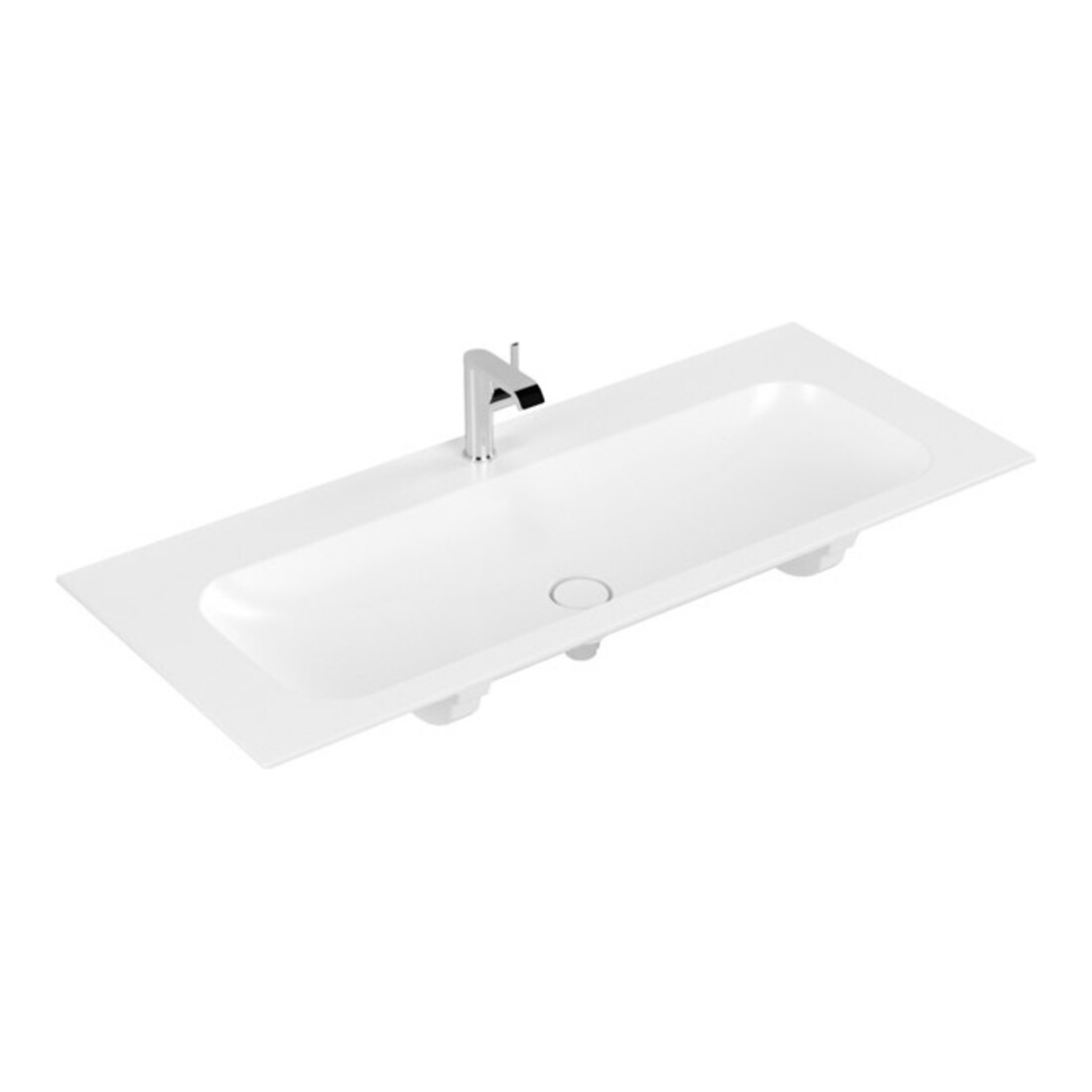 V&B Meuble lavabo Finion 120x50, avec 1 trou robinetterie, blanc pierre C+
