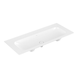V&B Meuble lavabo Finion 120x50, sans trop-plein, blanc pierre C+
