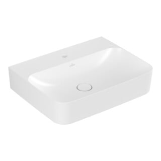 V&B Meuble-lavabo Finion 60x47cm, avec trop-plein, blanc brillant C+