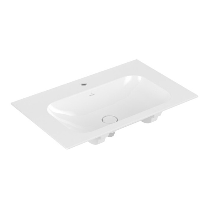 V&B Meuble lavabo Finion 80x50 cm, 1 trou robinet/ trop-plein, blanc C+