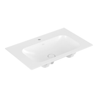 V&B Meuble lavabo Finion 80x50cm, 1 trou robinet/ évac. sup., blanc mat C+
