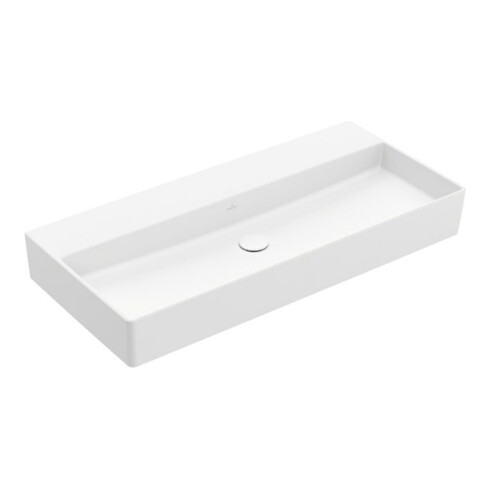 V&B Meuble-lavabo Memento 2.0 100x47cm, fermé, sans trop-plein, blanc brillant C+