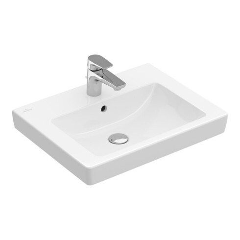 V&B Meuble lavabo Subway 2.0 55x44cm, blanc, avec trou robinet, trop-plein