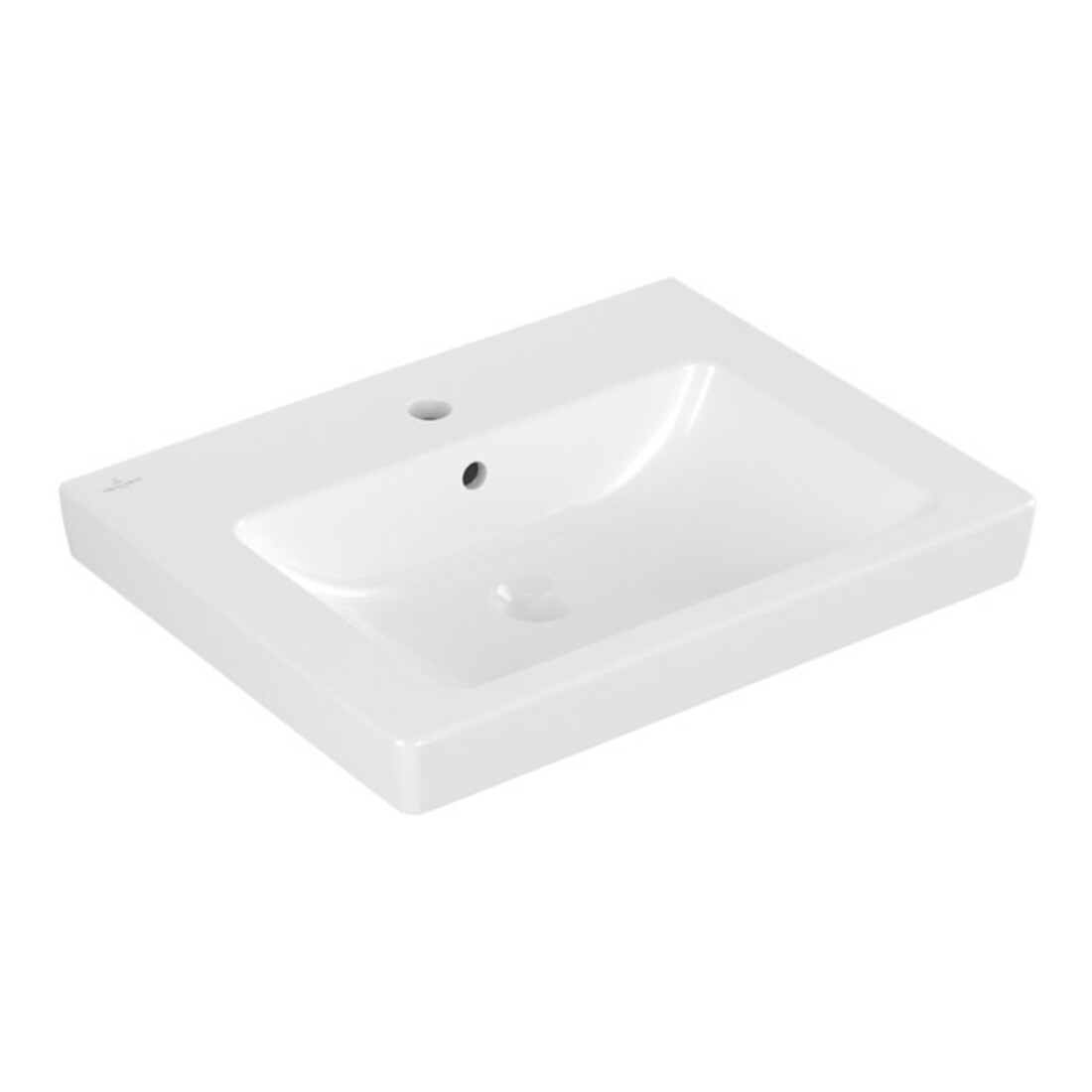 V&B Meuble lavabo Subway 2.0 60x47 cm, blanc, avec trou de robinet, trop-plein