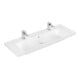 V&B Meuble-lavabo Subway 3.0 130x47cm, angle, avec 2 tiroirs/avec plan, blanc C-plus-1