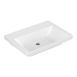 V&B Meuble-lavabo Subway 3.0 65x47cm, angle, sans robinetterie/sans trop-plein, blanc