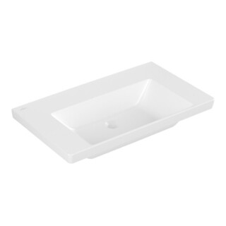 V&B Meuble-lavabo Subway 3.0 80x47cm, angle, sans robinetterie, blanc brillant C+