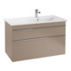 V&B Meuble lavabo VENTICELLO 100x50 cm, avec mitigeur, trop-plein, droite, blanc-1