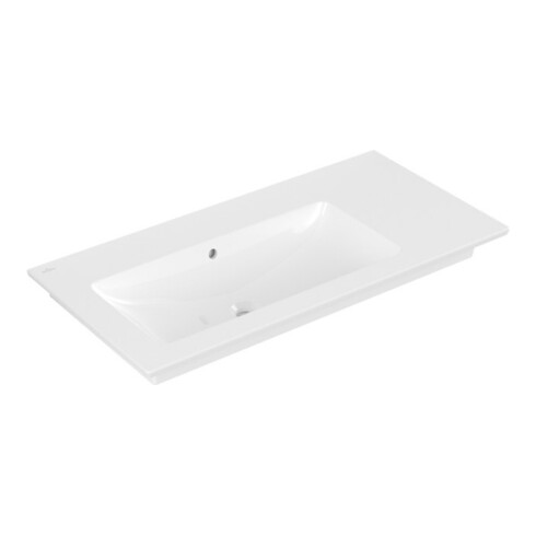 V&B Meuble-lavabo VENTICELLO 100x50 cm, sans robinet, avec trop-plein, gauche, blanc