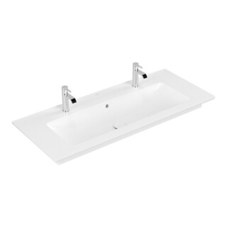 V&B Meuble-lavabo VENTICELLO 120x50, 2 tiroirs, avec trop-plein, blanc pierre C-plus