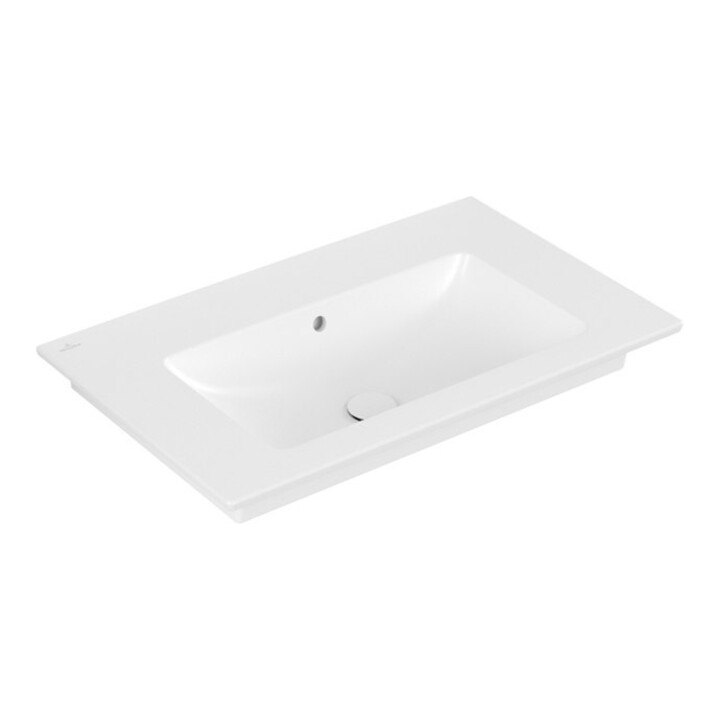 V&B Meuble-lavabo VENTICELLO 80x50 cm, sans trou de robinet, avec trop-plein, stone white C-plus