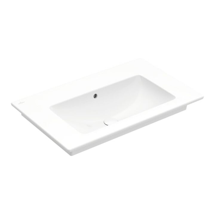 V&B Meuble lavabo VENTICELLO 80x50 cm, sans trou robinet, avec trop-plein, blanc