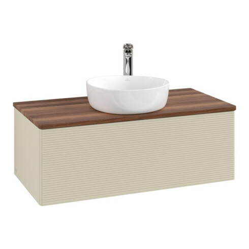 V&B Meuble sous lavabo Antao 100x36x50cm, HL, WBP avec façade struct. wal, si Gr m Lac