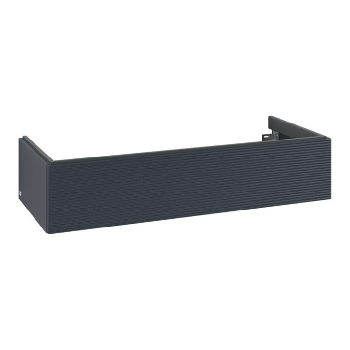 V&B Meuble sous lavabo Antao 118,8x25,6x49,3 cm, avec éclairage tiroir, façade, bleu mat avec laque