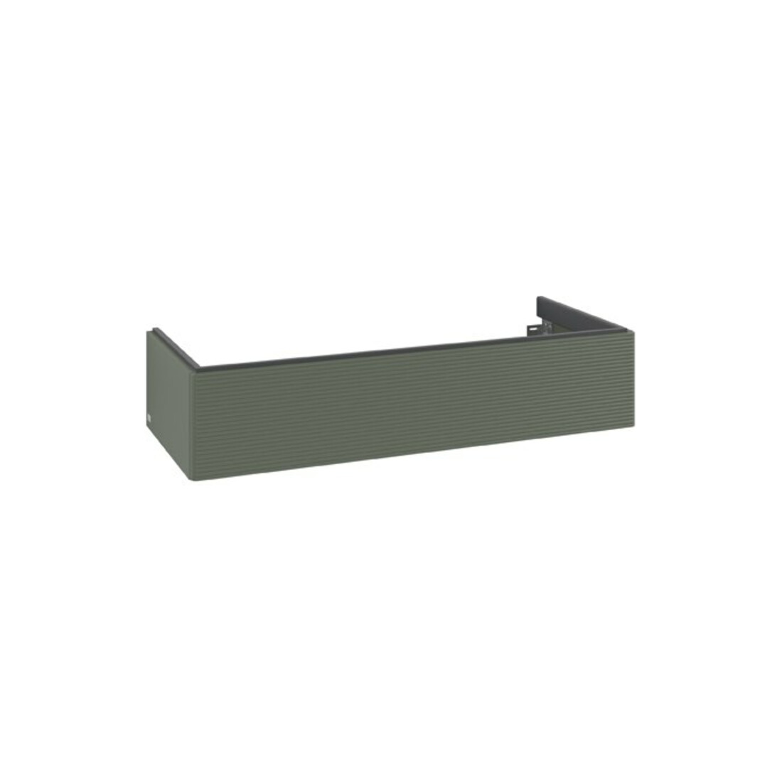 V&B Meuble sous lavabo Antao 118,8x25,6x49,3 cm, avec façade, vert feuille avec poignée